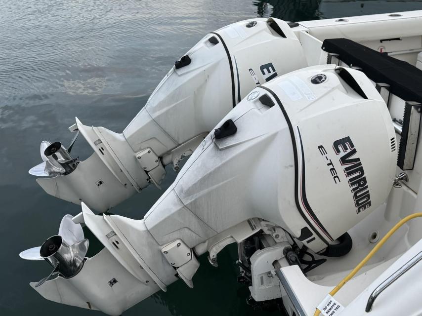 Twin 300 HP Evinrude Etec engines for sale