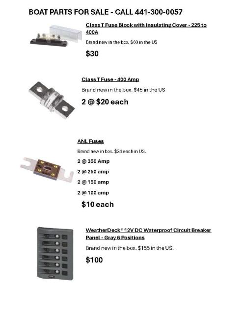 Electrical parts and tools. See List.