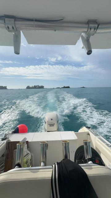 Evinrude 300 e-tec with electronic binnacle and gauge