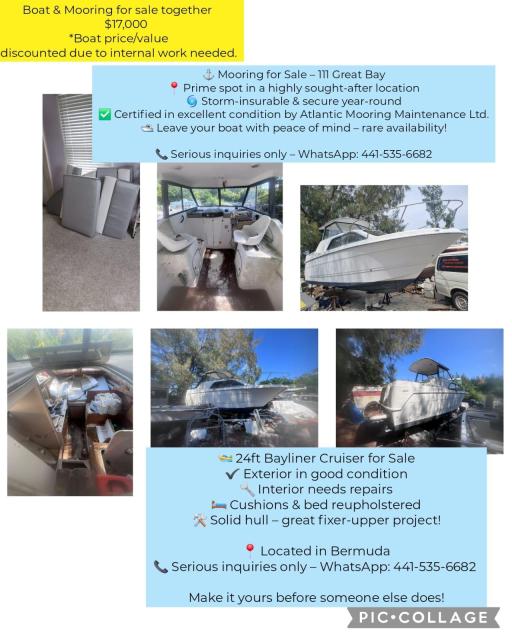 Storm insurable Mooring & 2002 Bayliner  Ciera 2455 Express cruiser